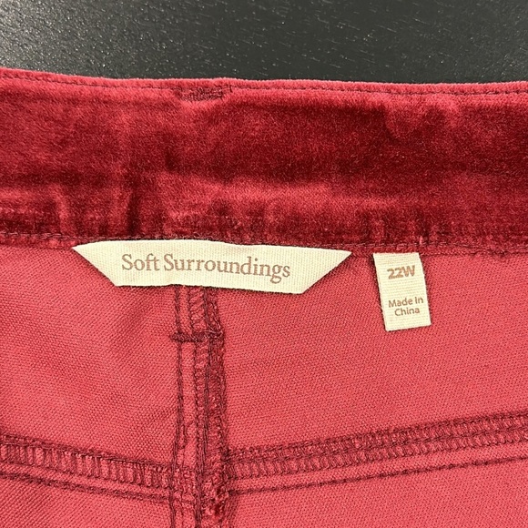 Soft Surroundings Blakely Velveteen Pants in Cabernet Red Color - 22W - Picture 10 of 11